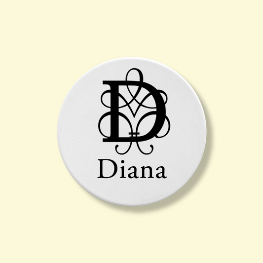 Flourish Font Personalized Initial-Name Round Coaster